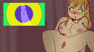 Сексуальная девушка в горячей ванне гипнотизируется тематическим видео Каа