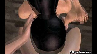 Hot 3D kotě dostat dvojí spojil v koupelně