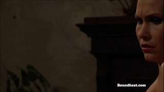 Топлес госпожі по черзі б&#039;ють і тренують раба