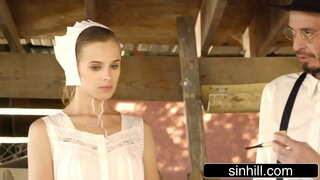 Iawn Sexy Amish Babe Yn Ceisio Rhefrol Gyda Dick Mawr Dieithryn