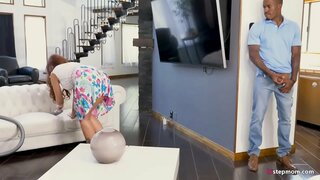 Magnus, Niger, Gallus solatium inveniens, cum parum pudici cornea MILF